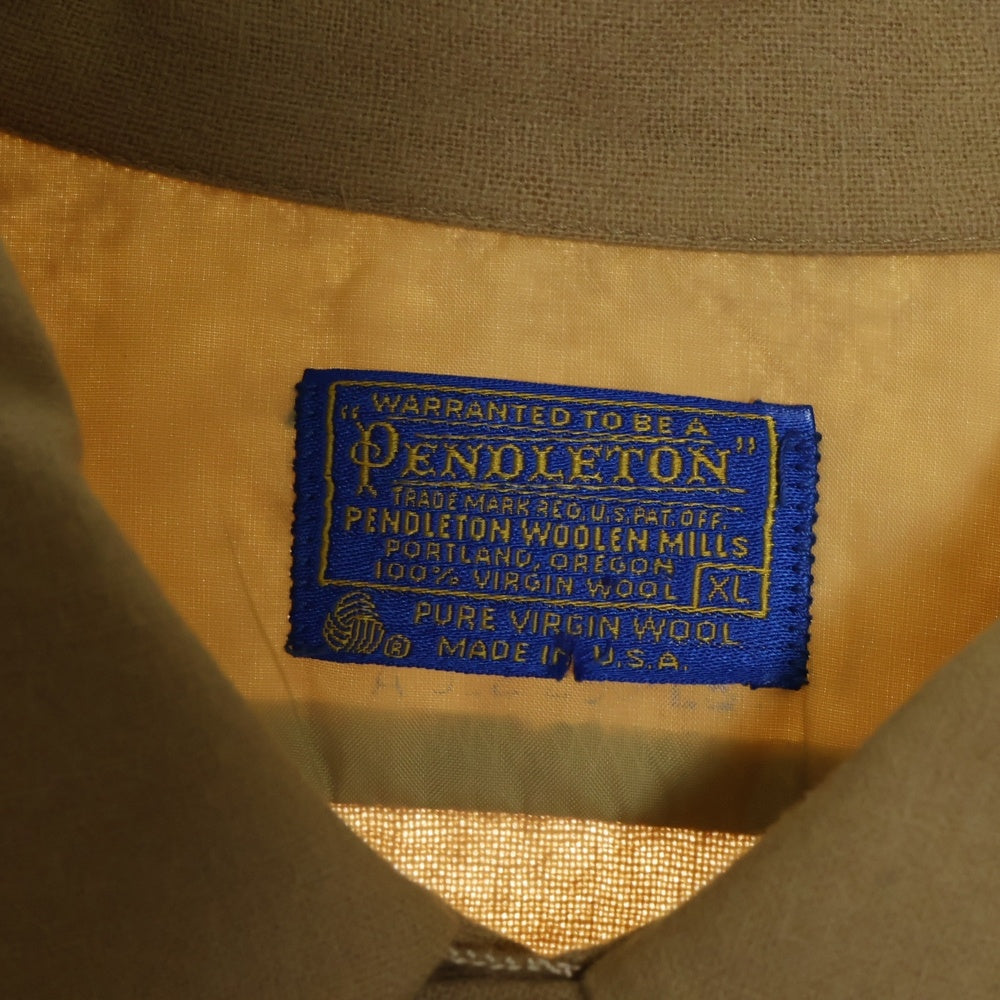 PENDLETON(ペンドルトン) 70S VINTAGE ロングスリーブ オープンカラー ウールシャツ ベージュ