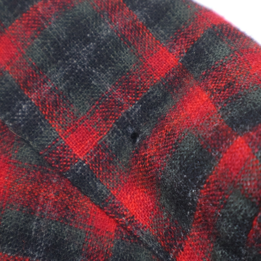 PENDLETON(ペンドルトン) 50S VINTAGE オンブレチェック ロングスリーブ オープンカラー ウールシャツ レッド