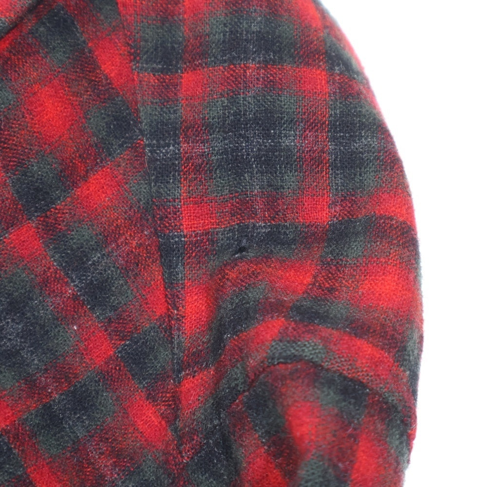 PENDLETON(ペンドルトン) 50S VINTAGE オンブレチェック ロングスリーブ オープンカラー ウールシャツ レッド