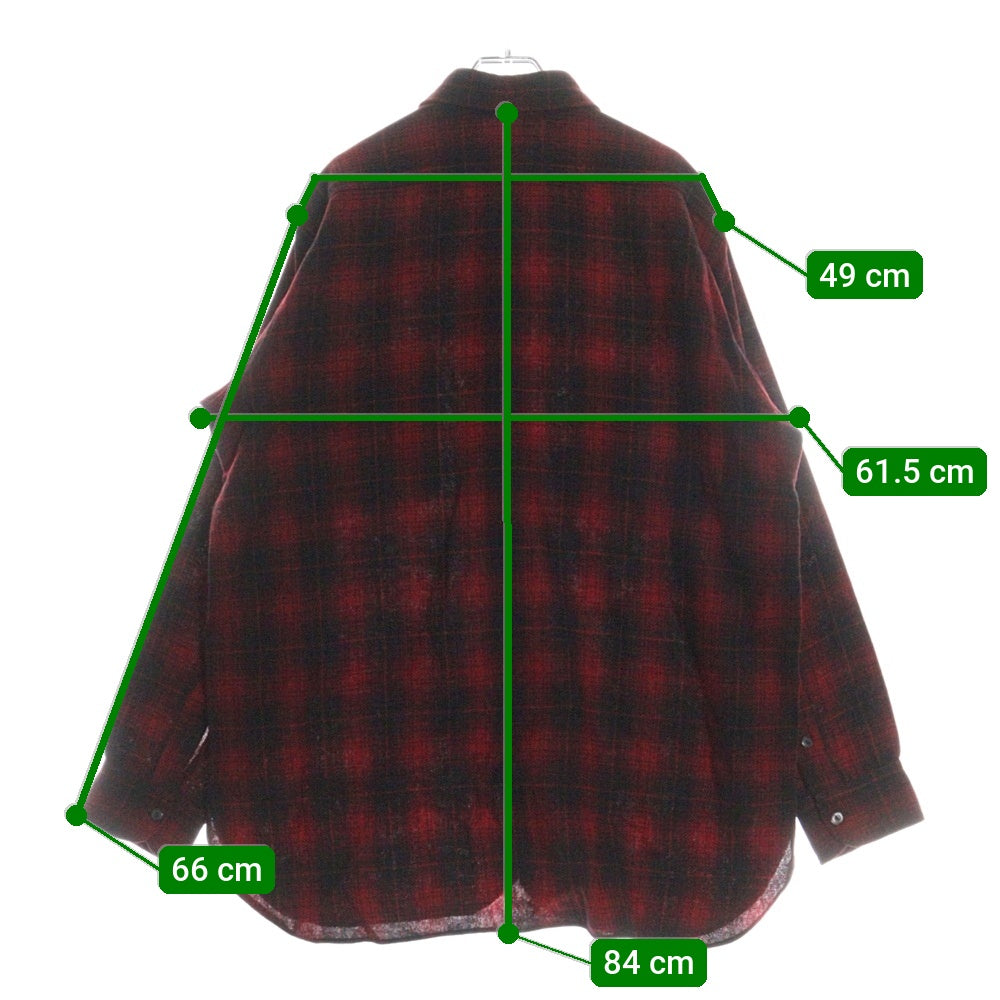 PENDLETON(ペンドルトン) 30-40S VINTAGE オンブレチェック ロングスリーブ ウールシャツ レッド