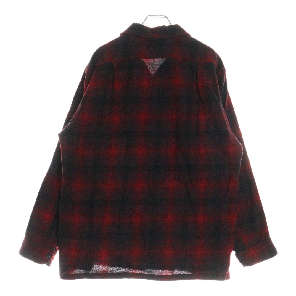 PENDLETON(ペンドルトン) 50S VINTAGE オンブレチェック ロングスリーブ オープンカラー ウールシャツ レッド