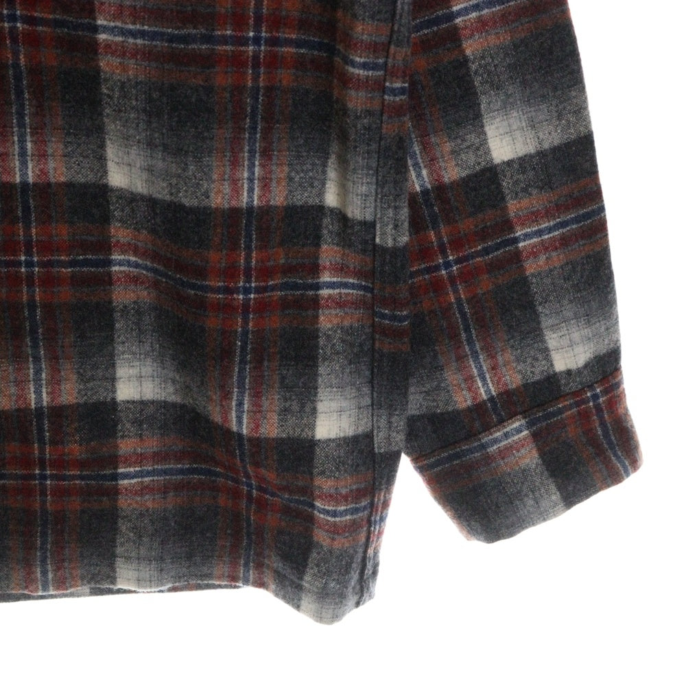 PENDLETON(ペンドルトン) 70S VINTAGE タータンチェック ロングスリーブ オープンカラー ウールシャツ レッド