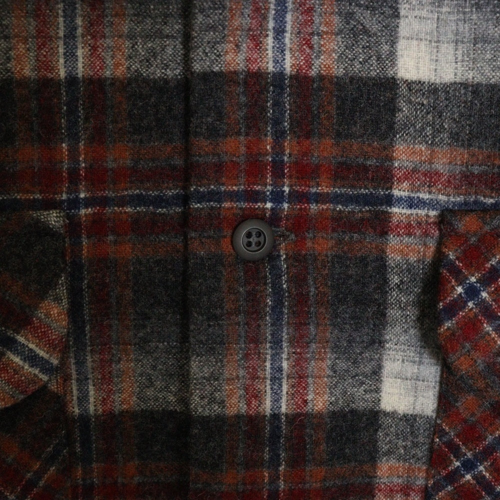 PENDLETON(ペンドルトン) 70S VINTAGE タータンチェック ロングスリーブ オープンカラー ウールシャツ レッド