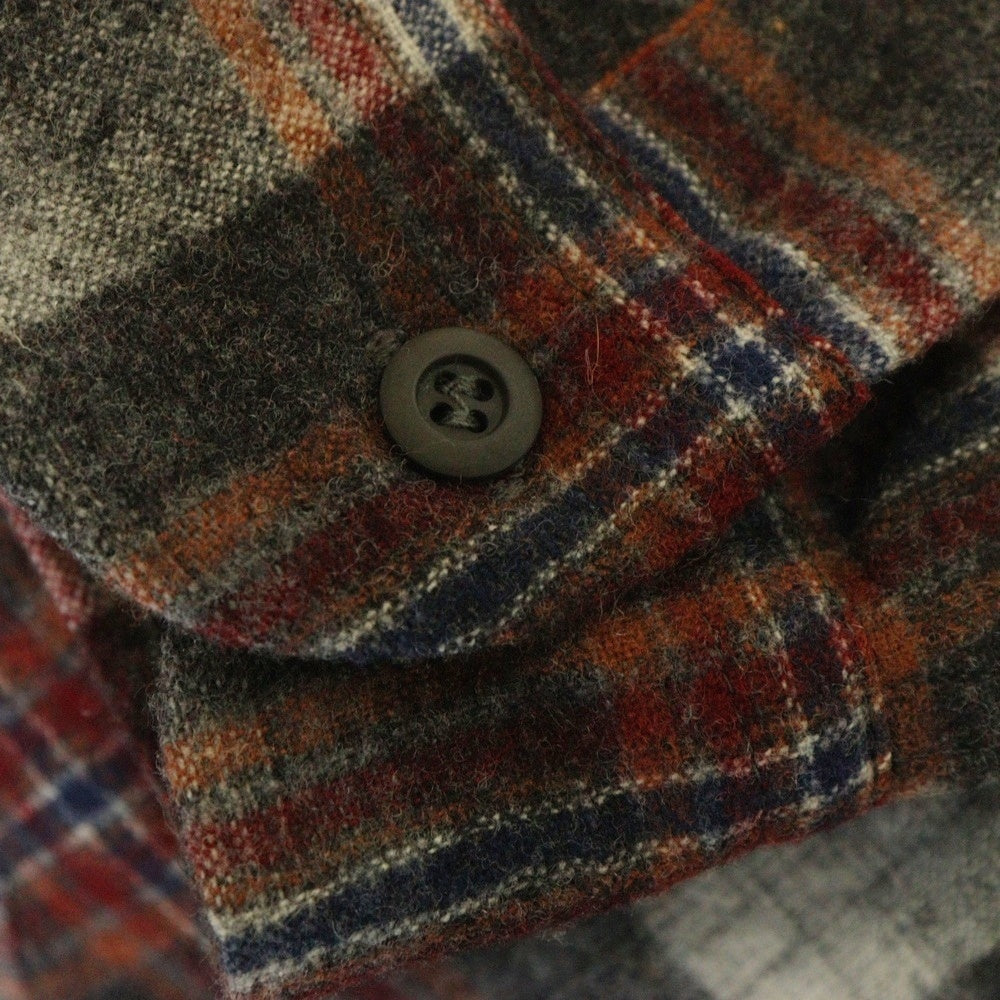 PENDLETON(ペンドルトン) 70S VINTAGE タータンチェック ロングスリーブ オープンカラー ウールシャツ レッド