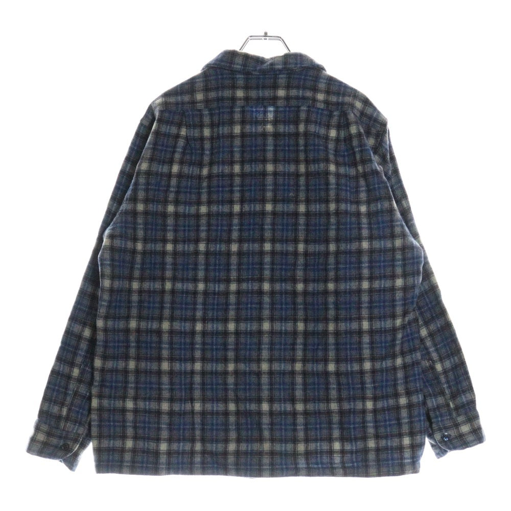 PENDLETON(ペンドルトン) 70S VINTAGE タータンチェック オープンカラー ウールシャツ ブルー