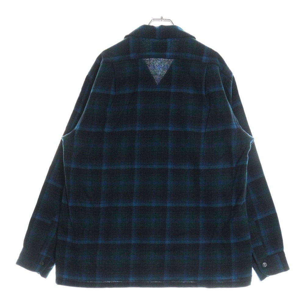 PENDLETON(ペンドルトン) 60S VINTAGE タータンチェック オープンカラー ウールシャツ ブルー