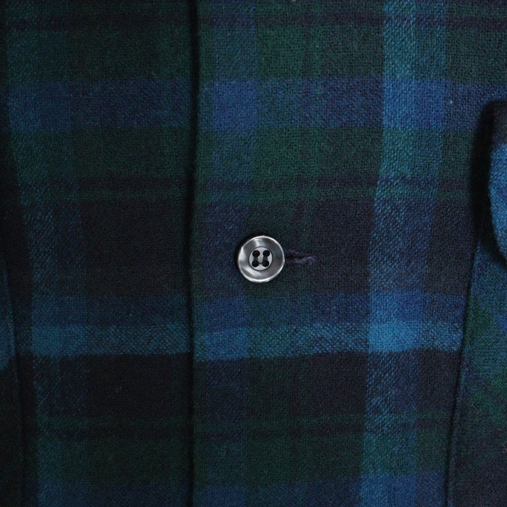 PENDLETON(ペンドルトン) 60S VINTAGE タータンチェック オープンカラー ウールシャツ ブルー