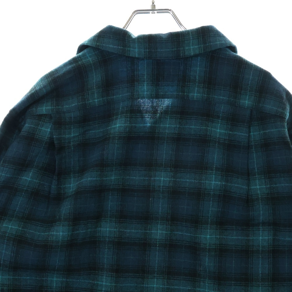 PENDLETON(ペンドルトン) 50S VINTAGE タータンチェック オープンカラー ウールシャツ ブルー