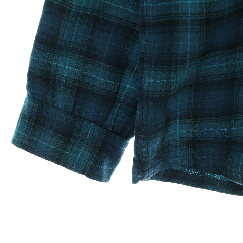 PENDLETON(ペンドルトン) 50S VINTAGE タータンチェック オープンカラー ウールシャツ ブルー
