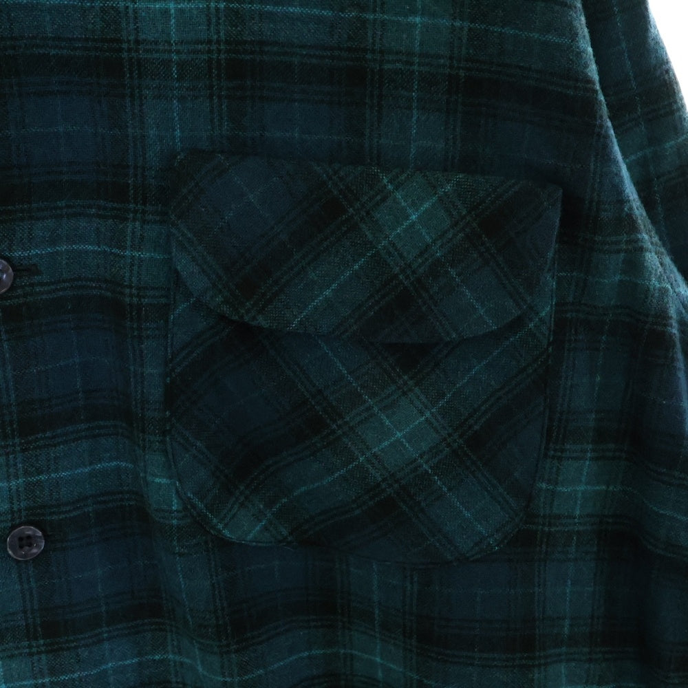 PENDLETON(ペンドルトン) 50S VINTAGE タータンチェック オープンカラー ウールシャツ ブルー