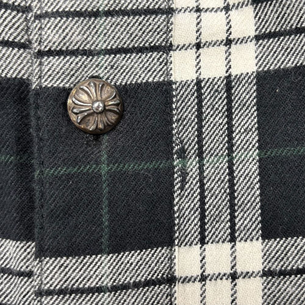 CHROME HEARTS(クロムハーツ) LOOSEENDS LS CHECK ルーズエンド クロスボールボタン ロングスリーブ ネルシャツ ブラック