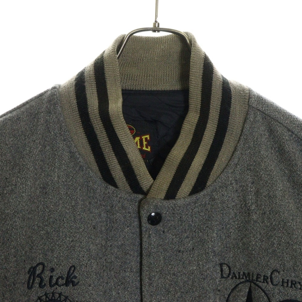 VINTAGE(ヴィンテージ) 90S daimler chrysler STADIUM JACKET アームレザー スタジアムジャケット スタジャン グレー