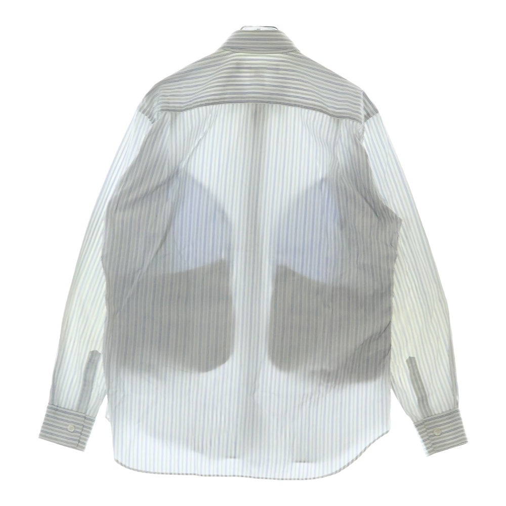 COMME des GARCONS SHIRT(コムデギャルソンシャツ) ポケット付き ストライプ 長袖シャツ ホワイト