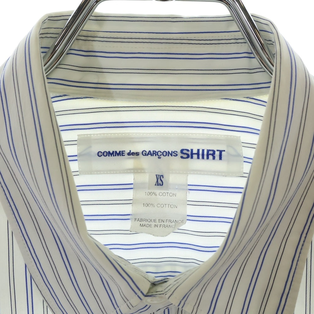 COMME des GARCONS SHIRT(コムデギャルソンシャツ) ポケット付き ストライプ 長袖シャツ ホワイト