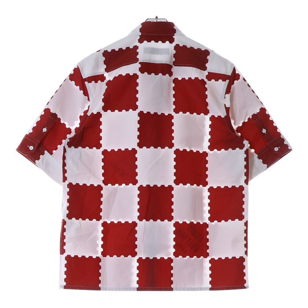LOUIS VUITTON(ルイヴィトン) 22SS RM221M JM7 HMS05W ジャイアントダミエ半袖シャツ レッド/ホワイト
