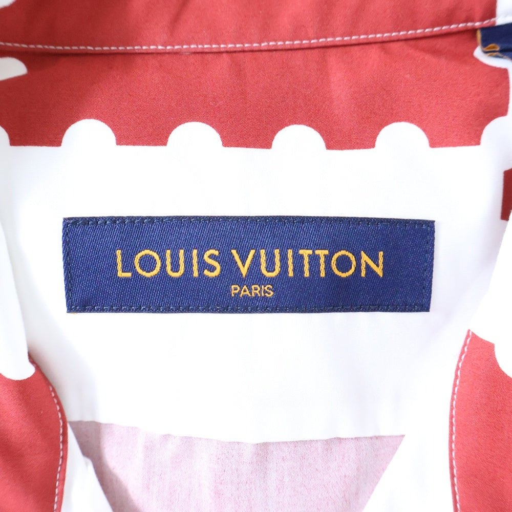 LOUIS VUITTON(ルイヴィトン) 22SS RM221M JM7 HMS05W ジャイアントダミエ半袖シャツ レッド/ホワイト