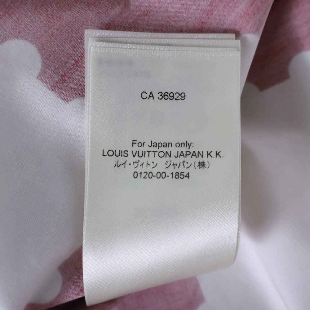 LOUIS VUITTON(ルイヴィトン) 22SS RM221M JM7 HMS05W ジャイアントダミエ半袖シャツ レッド/ホワイト