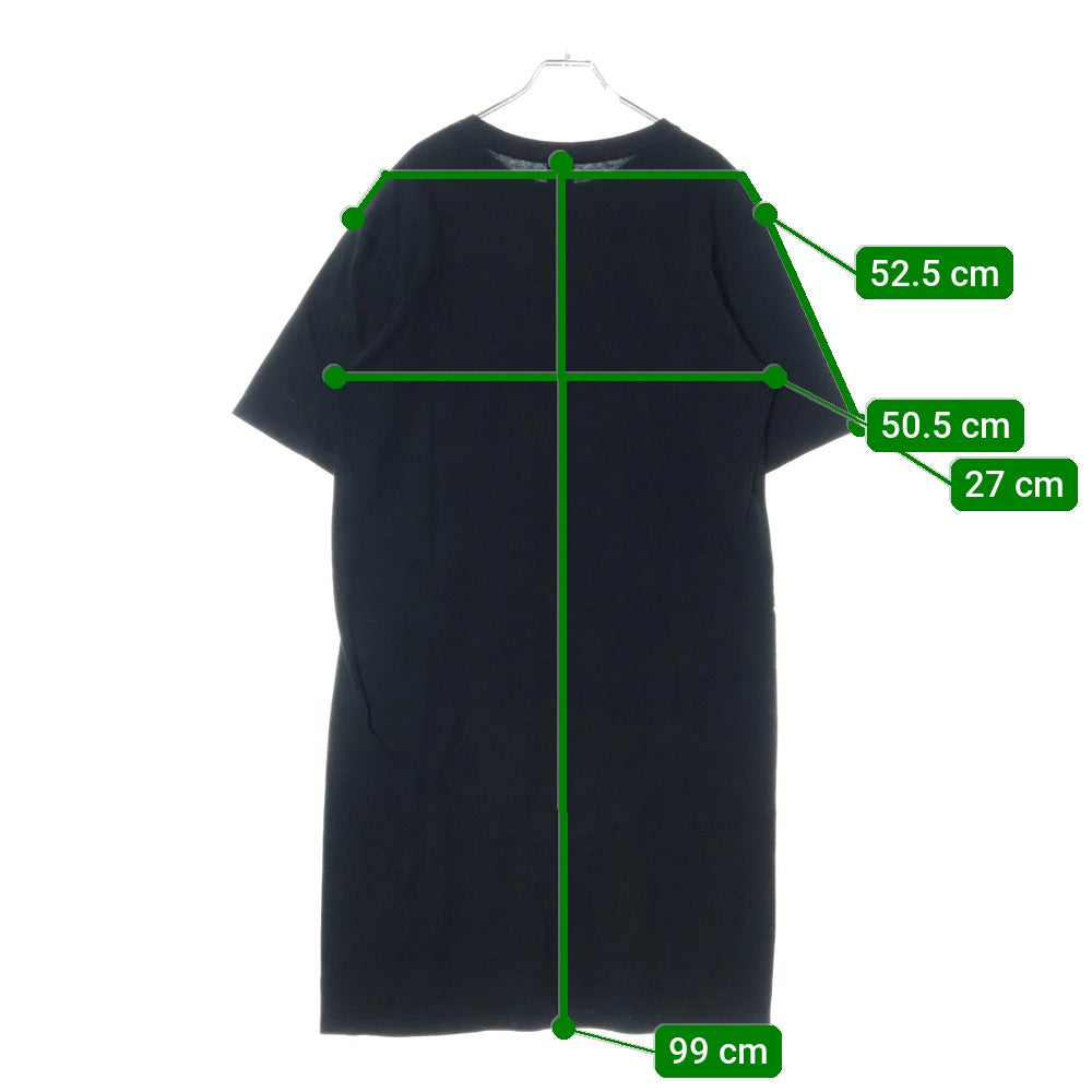 NUMBER (N)INE(ナンバーナイン) 本人期 フロントプリント 半袖Tシャツ ロング丈 ブラック