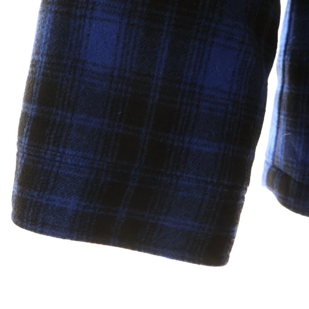 CELINE(セリーヌ) 22AW フードロゴ 長袖パディッドチェックシャツ ブルー/ブラック 2W410994R