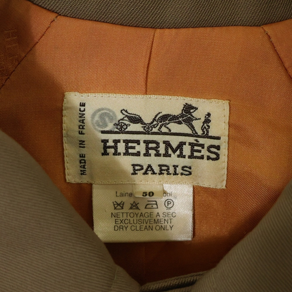 HERMES(エルメス) 90S ラグランスリーブ 比翼 ジャケット ベージュ