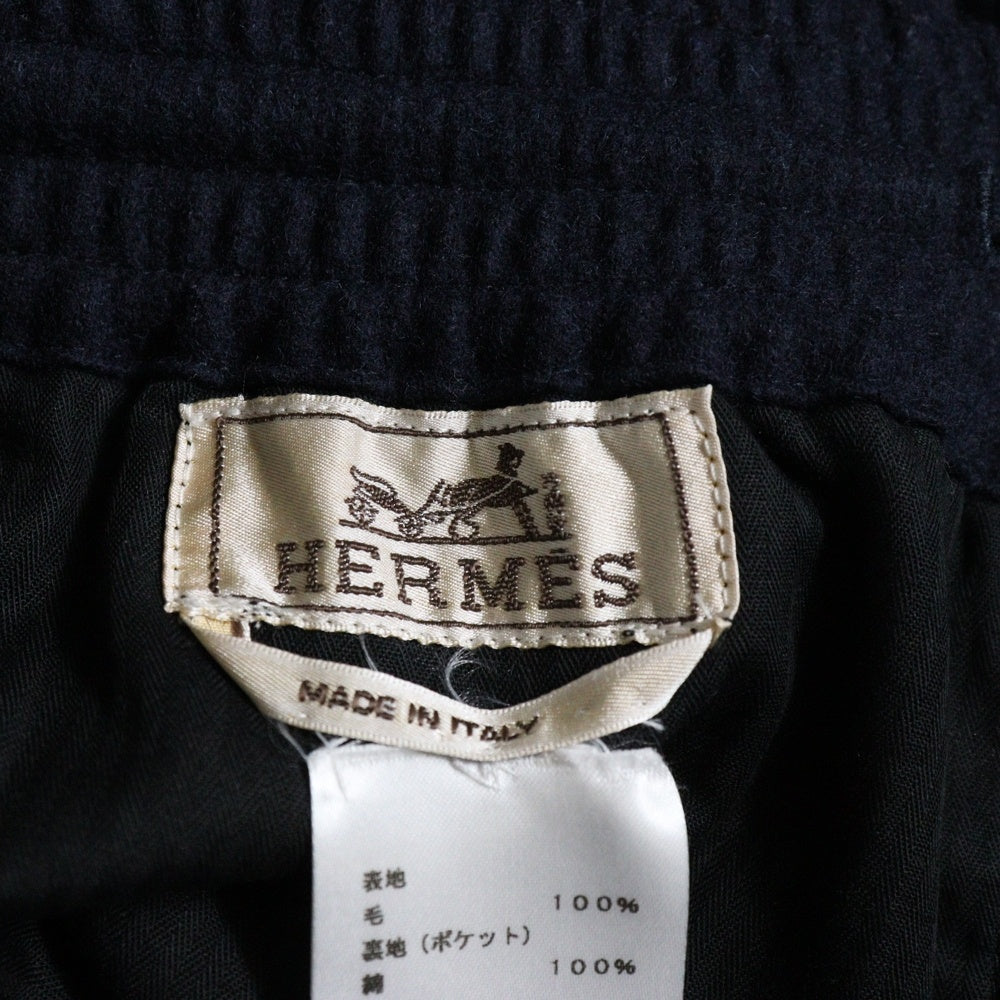 HERMES(エルメス) ウール テーパード イージーパンツ ネイビー