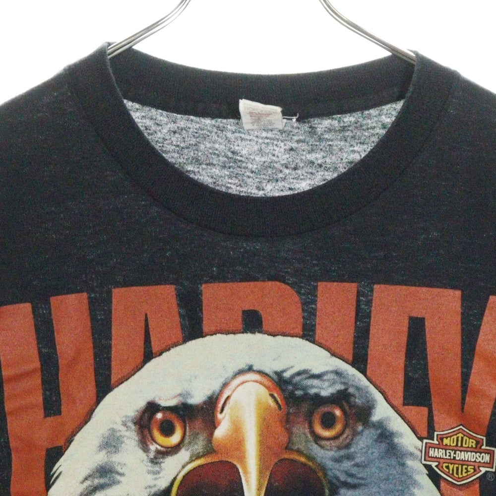 HARLEY DAVIDSON(ハーレーダビッドソン) 80s Eagle Print S/S Tee 両面プリント 半袖Tシャツ イーグル ブラック