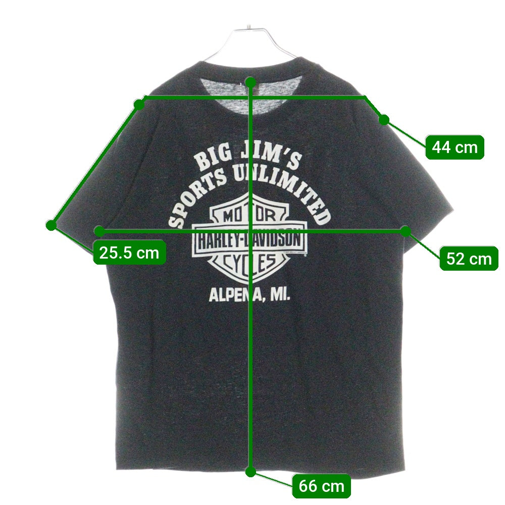 HARLEY DAVIDSON(ハーレーダビッドソン) 80s Eagle Print S/S Tee 両面プリント 半袖Tシャツ イーグル ブラック