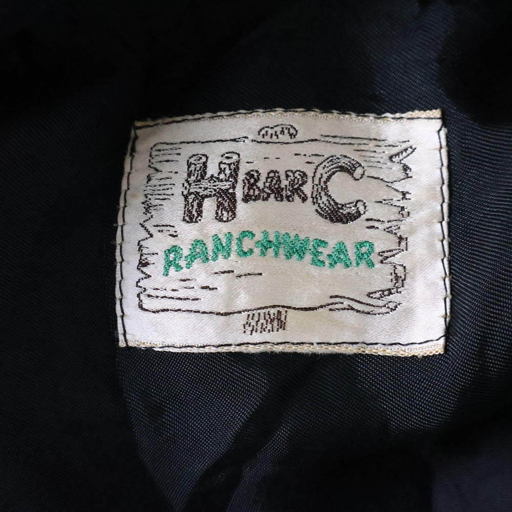 VINTAGE(ヴィンテージ) 50s H bar C ウエスタンジャケット レーヨン ギャバジン 刺繍デザイン ブラック