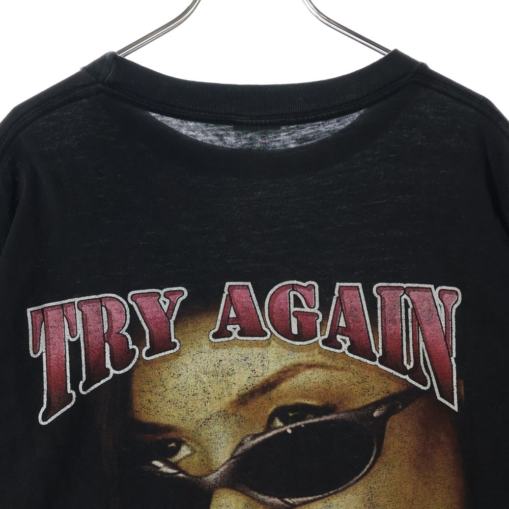 VINTAGE(ヴィンテージ) 00s Aaliyah TRY AGAIN IN MEMORY OF Aaliyah RAP DESIGN TEE アリーヤ ラップ 両面プリント半袖Tシャツ カットソー ブラック