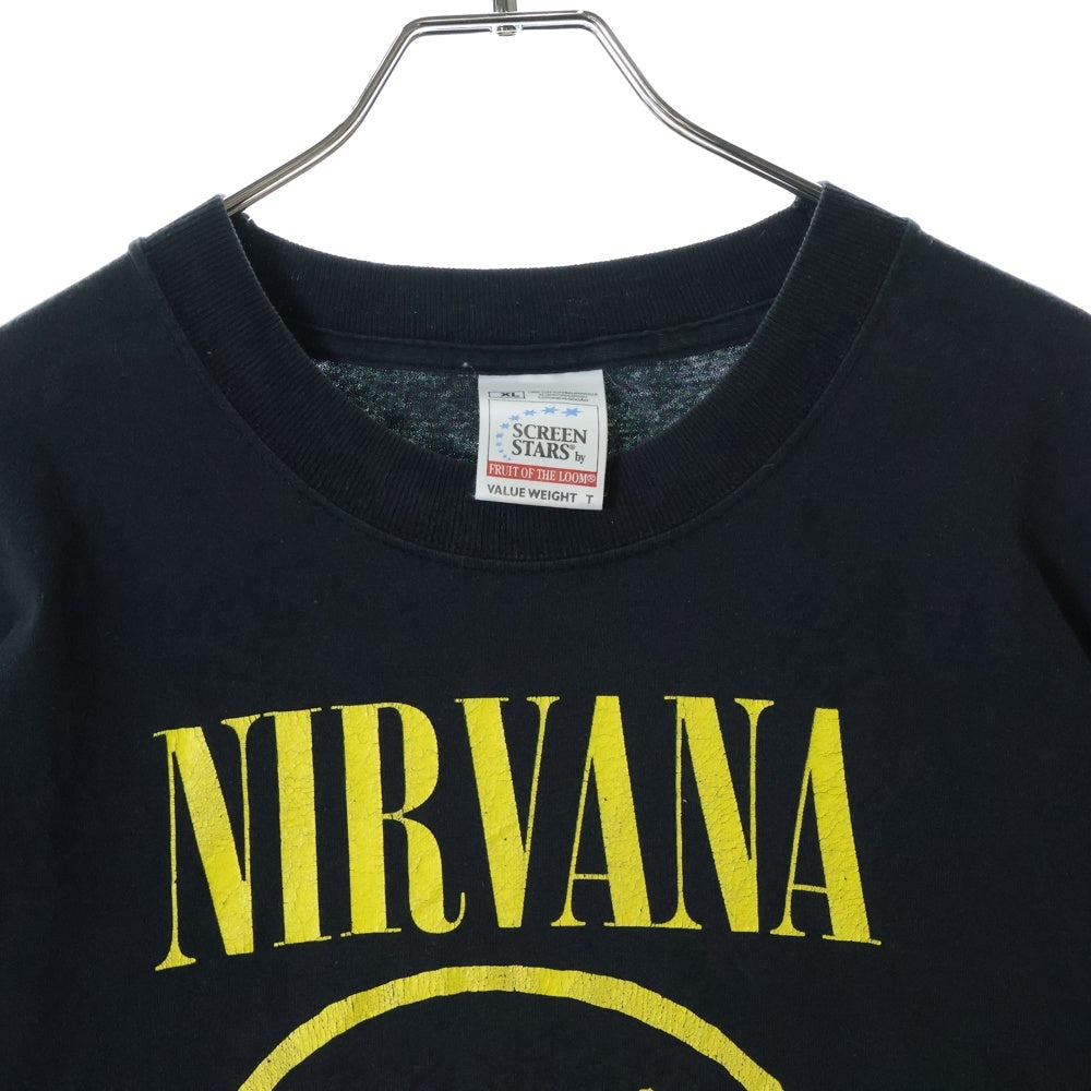 VINTAGE(ヴィンテージ) 90s NIRVANA SMILE SCREEN STARS TEE ニルヴァーナ スマイル 両面プリント半袖Tシャツ カットソー ブラック