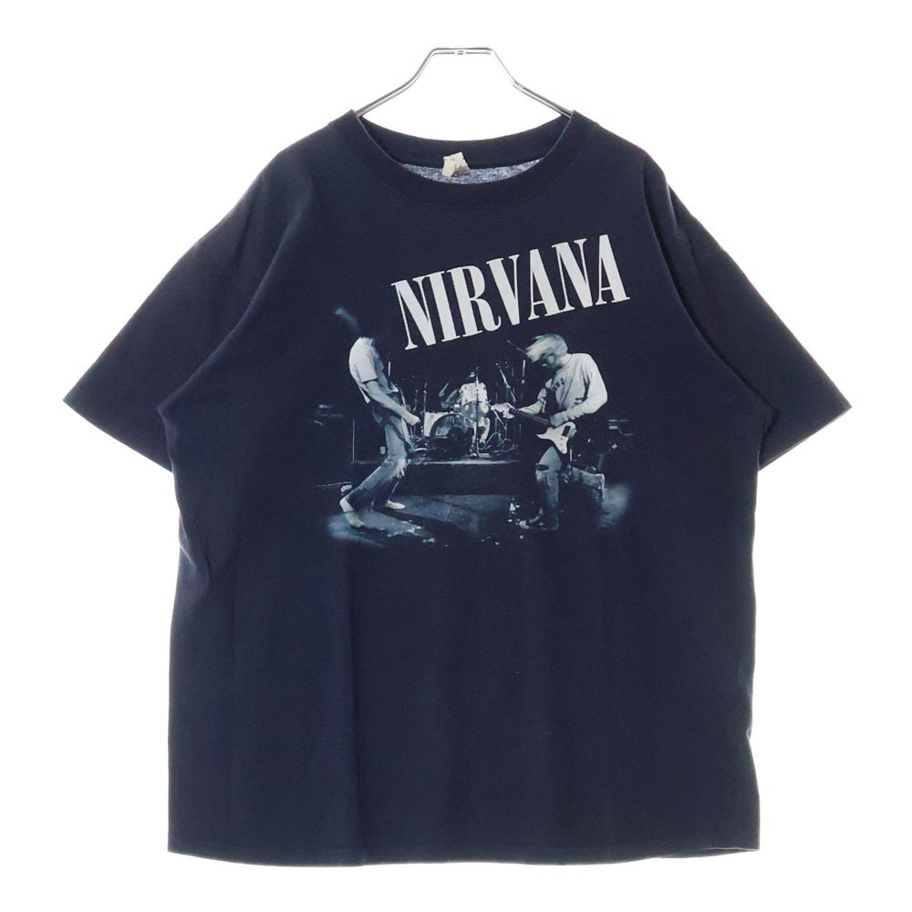 VINTAGE(ヴィンテージ) 00s NIRVANA KURT COBAIN TEE ニルヴァーナ カートコバーン フロントプリント半袖Tシャツ カットソー ネイビー