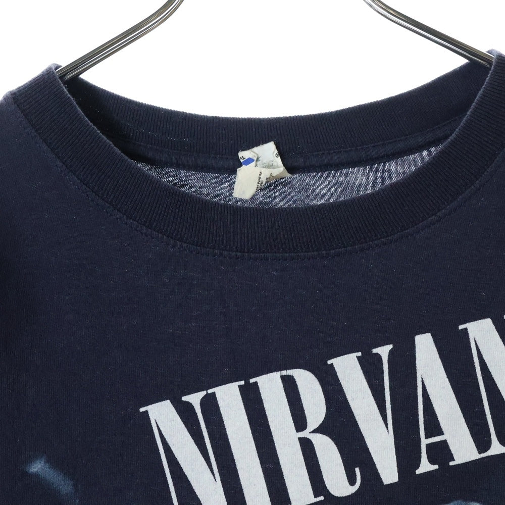 VINTAGE(ヴィンテージ) 00s NIRVANA KURT COBAIN TEE ニルヴァーナ カートコバーン フロントプリント半袖Tシャツ カットソー ネイビー