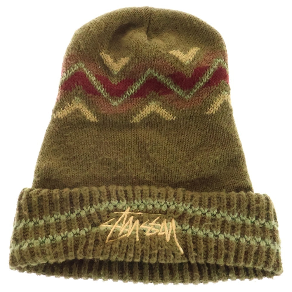 STUSSY(ステューシー) 80s OLD ロングニット帽 ニットキャップ グリーン
