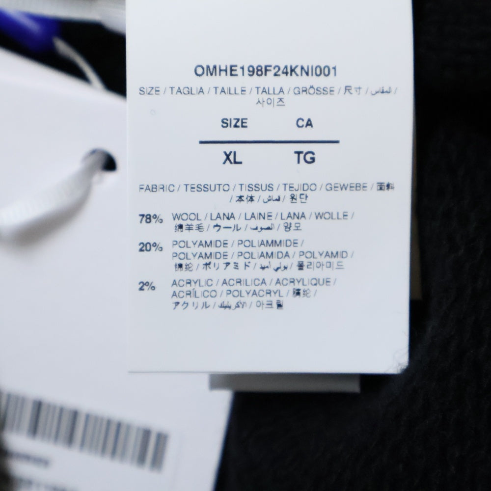 OFF-WHITE(オフホワイト) 24AW Shared Logo Knit ロゴジャガードデザイン クルーネック ニット ブラック OMHE198F24KNI001