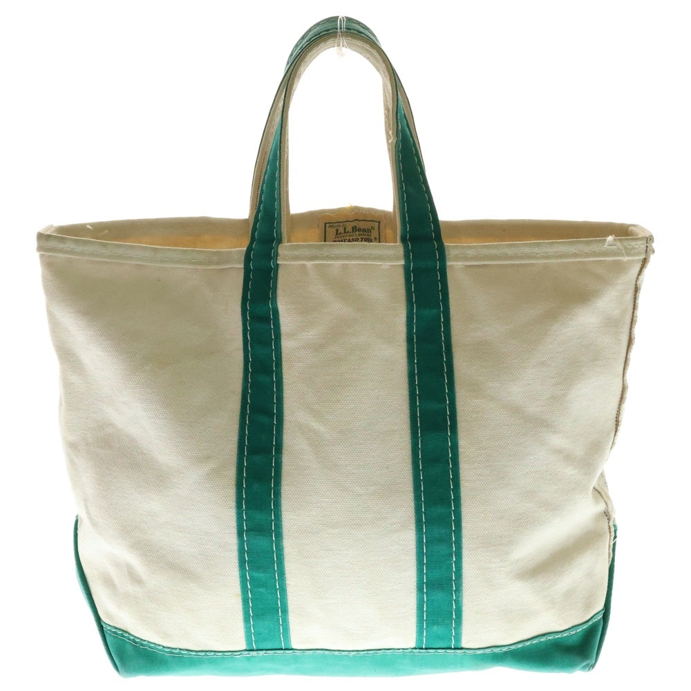 L.L.Bean(エルエルビーン) 80s VINTAGE 2色タグ ギザタグ トートバッグ ハンドバッグ グリーン/ホワイト