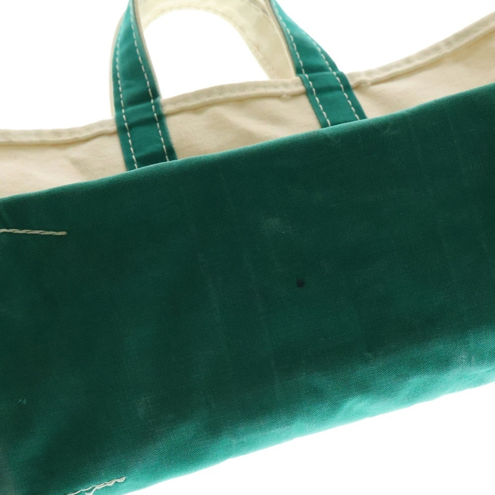 L.L.Bean(エルエルビーン) 80s VINTAGE 2色タグ ギザタグ トートバッグ ハンドバッグ グリーン/ホワイト
