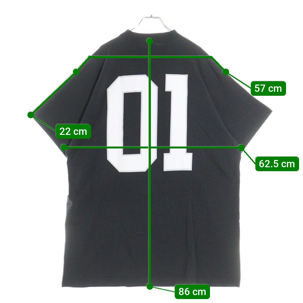 BALENCIAGA(バレンシアガ) BASKETBALL SERIES バスケットシリーズ ロゴ刺繍デザイン クルーネック 半袖Tシャツ ブラック 787349 TRVW9