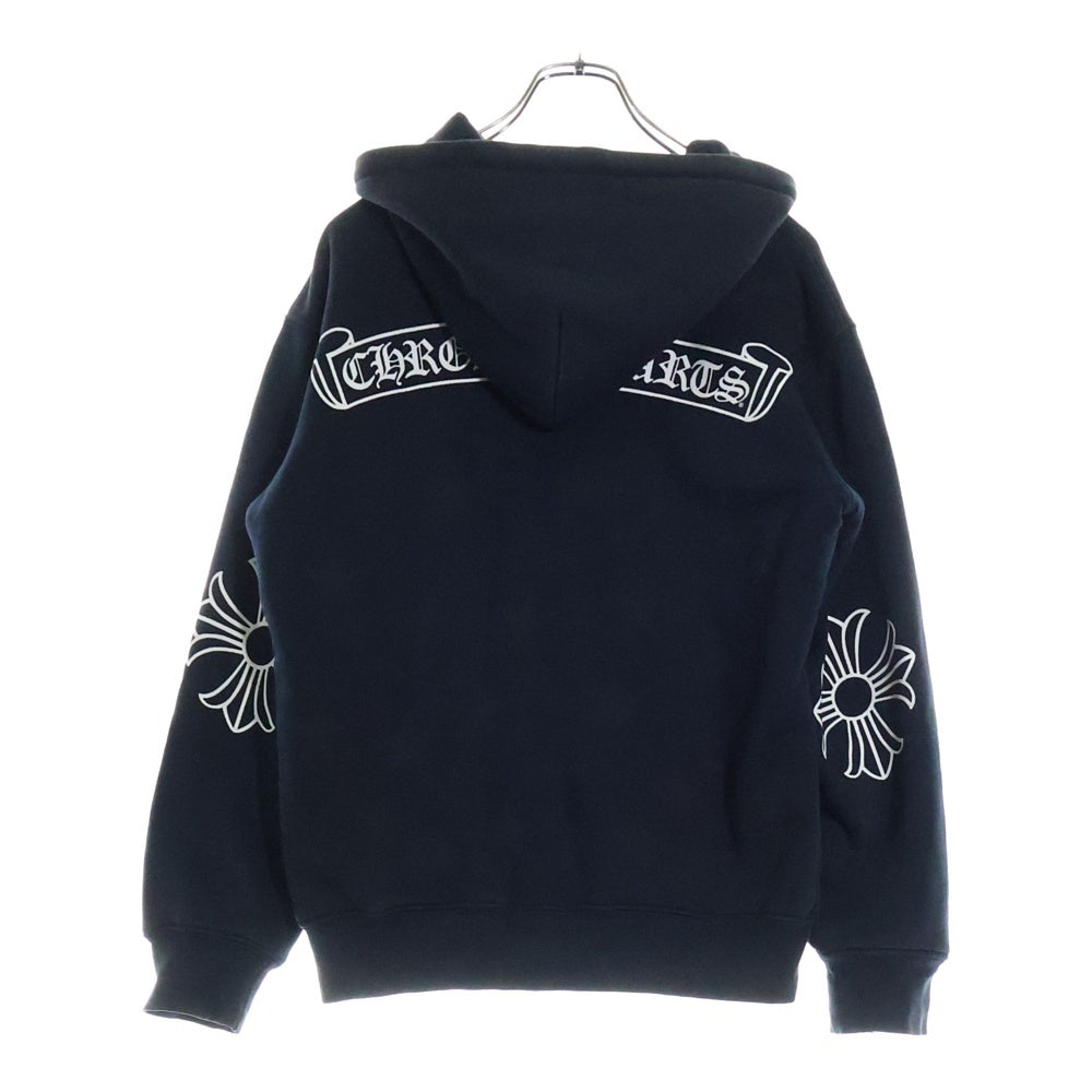 CHROME HEARTS(クロムハーツ) zip up hoodie CHクロス スタープリント スクロールラベル ジップアップパーカー ネイビー
