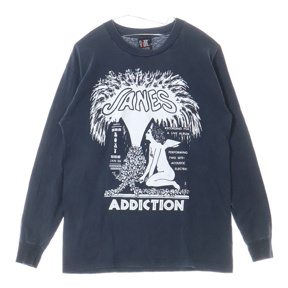 VINTAGE(ヴィンテージ) 90S Janes Addiction 1997 ジェーンズ アディクション 両面プリント 長袖シャツ ネイビー