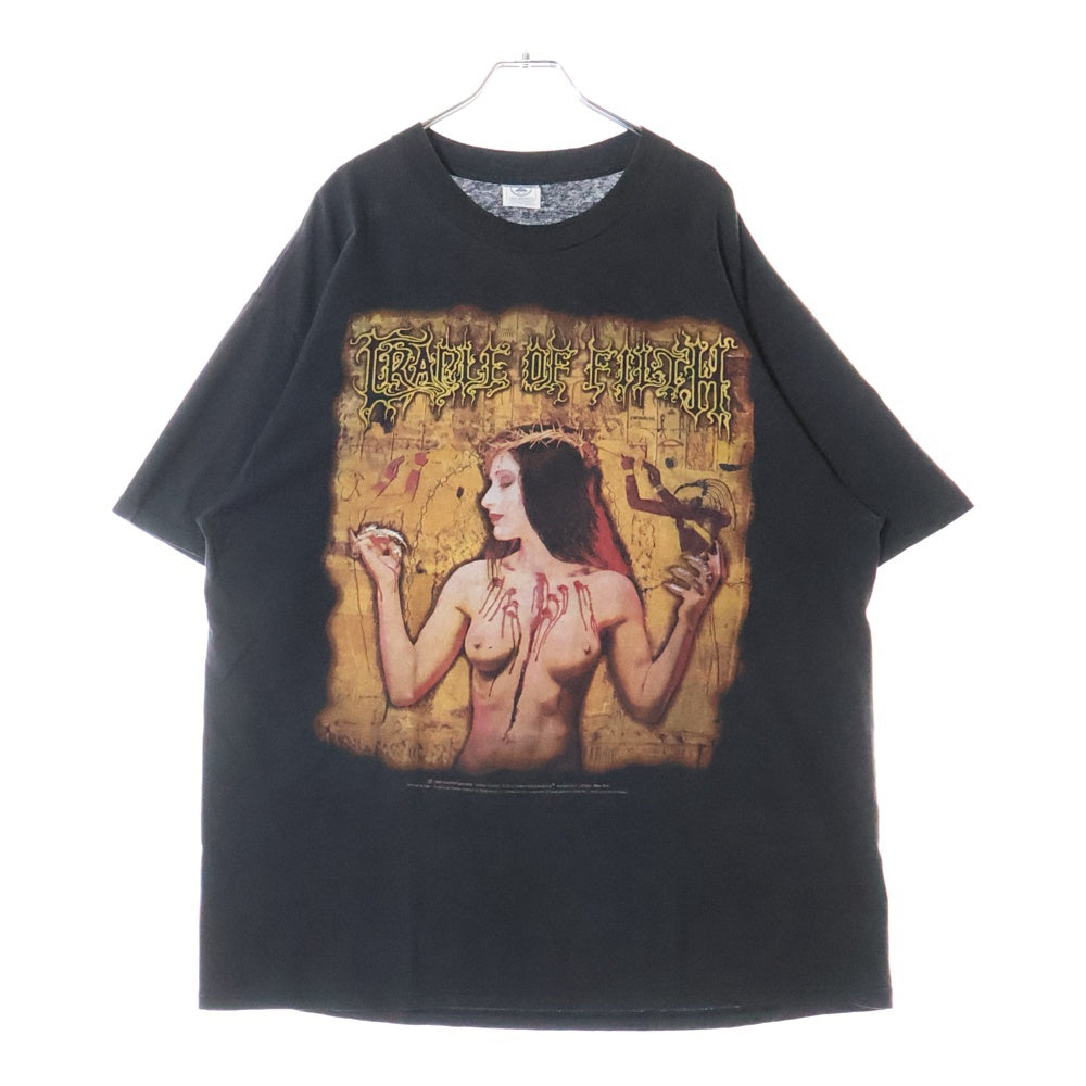 VINTAGE(ヴィンテージ) 90S CRADLE OF FILTH PRAISE THE WHORE クレイドルオブフィルス 両面プリント 半袖Tシャツ ブラック