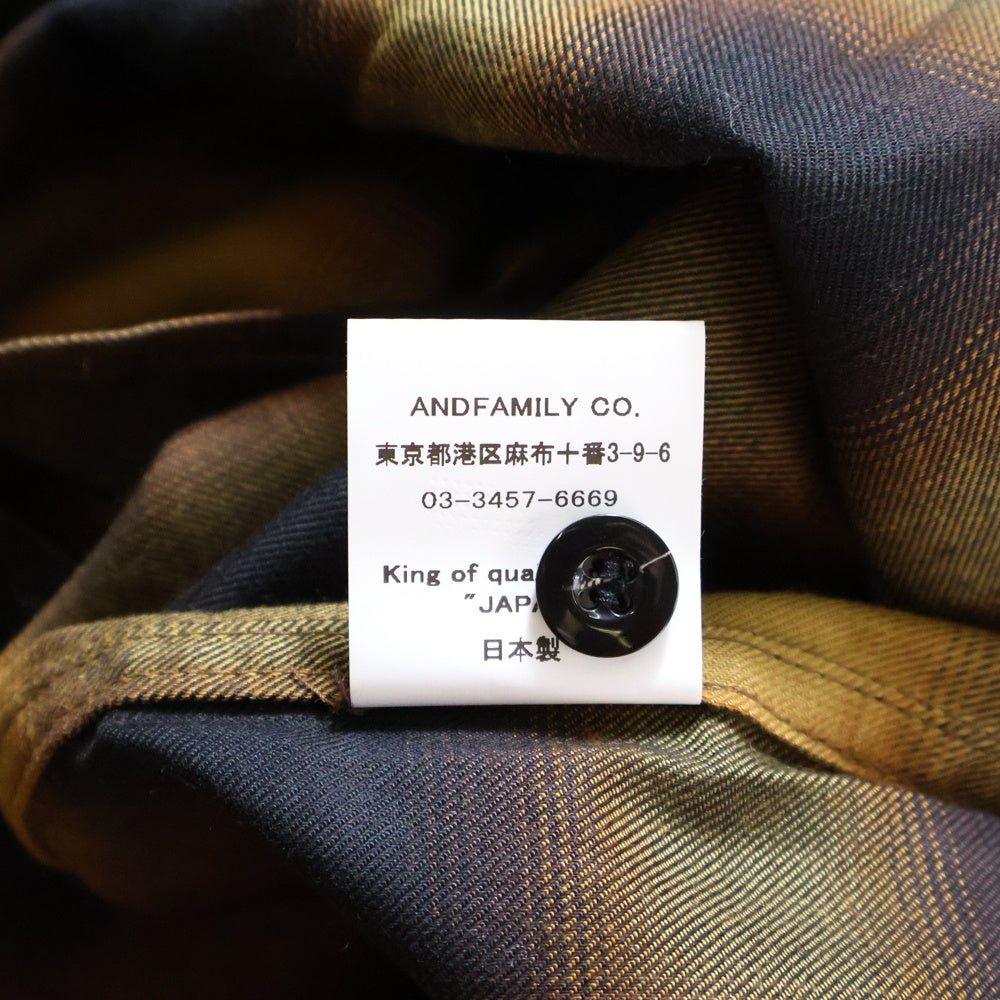 NO BRAND(ノーブランド) ANDFAMILYS オンブレチェック長袖シャツ ブラウン