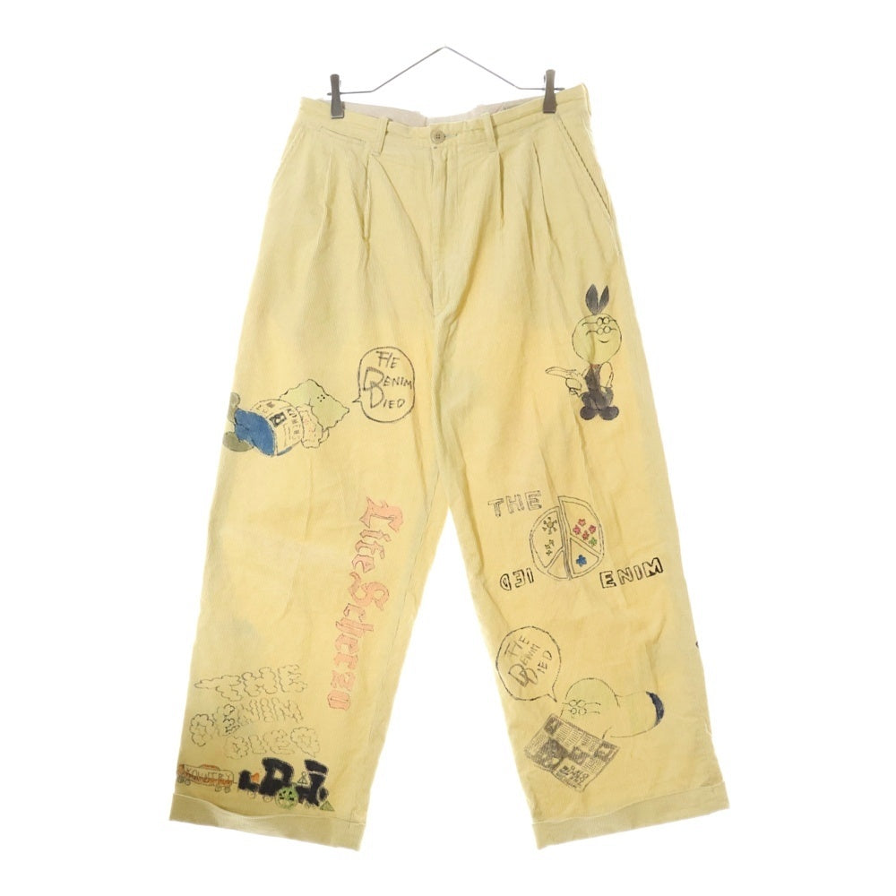 KAPITAL(キャピタル) 14Wコーデュロイ IVYパンツ メモリアルペイントモデル ベージュ