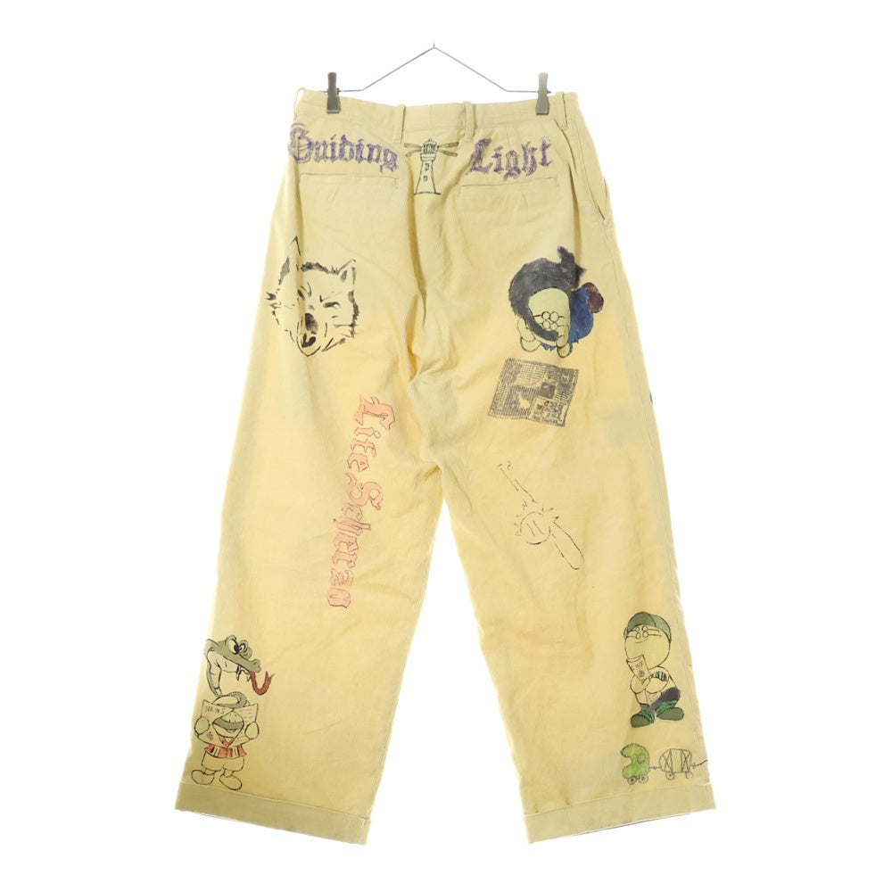 KAPITAL(キャピタル) 14Wコーデュロイ IVYパンツ メモリアルペイントモデル ベージュ