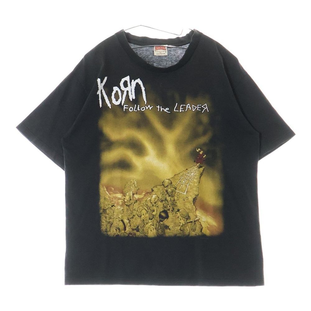 VINTAGE(ヴィンテージ) 00s KORN FOLLOW THE LEADER TEE コーン 両面プリント半袖Tシャツ カットソー ブラック