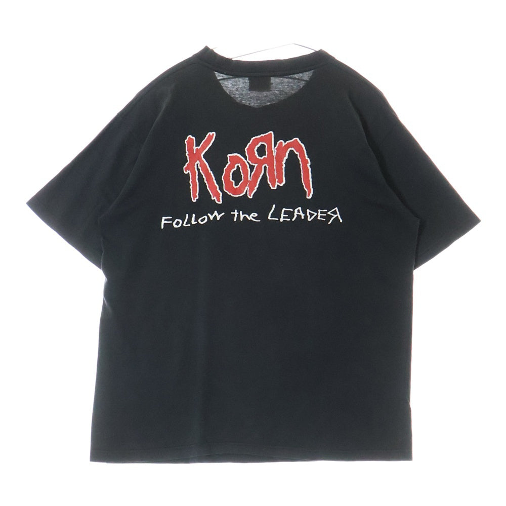 VINTAGE(ヴィンテージ) 00s KORN FOLLOW THE LEADER TEE コーン 両面プリント半袖Tシャツ カットソー ブラック