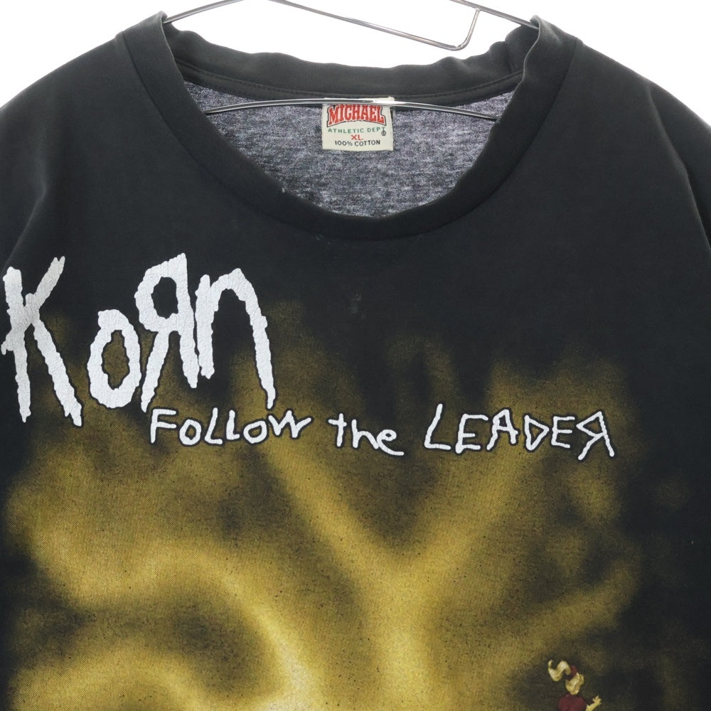 VINTAGE(ヴィンテージ) 00s KORN FOLLOW THE LEADER TEE コーン 両面プリント半袖Tシャツ カットソー ブラック