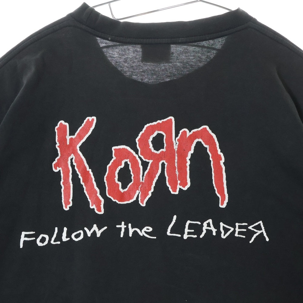 VINTAGE(ヴィンテージ) 00s KORN FOLLOW THE LEADER TEE コーン 両面プリント半袖Tシャツ カットソー ブラック