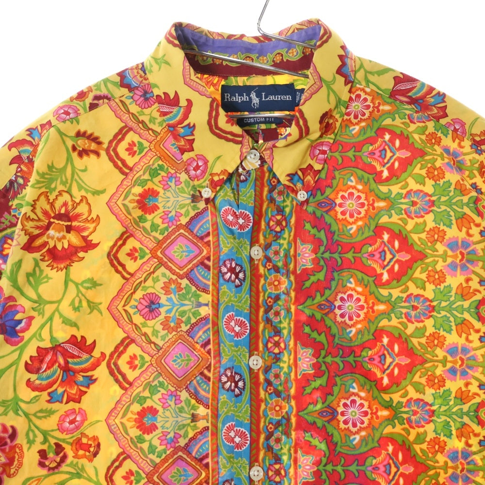 RALPH LAUREN(ラルフローレン) 90s CUSTOM FIT 総柄プリント ボタンダウン ロングスリーブ 長袖シャツ マルチカラー