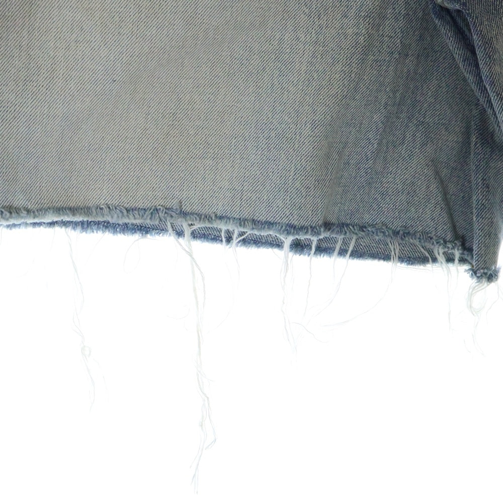 BALENCIAGA(バレンシアガ) 22AW lost tape skater shorts カットオフデザイン デニムバギーショーツ ハーフパンツ インディゴ 697835 TJW79