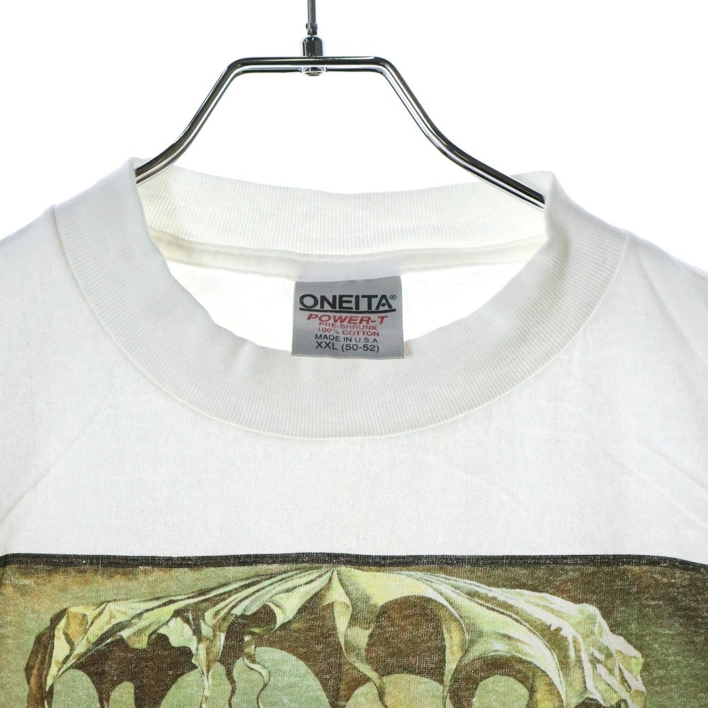VINTAGE(ヴィンテージ) 90s Salvador Dali 新人類の誕生を見つめる地政学の子供 アートプリント 長袖Tシャツ ホワイト